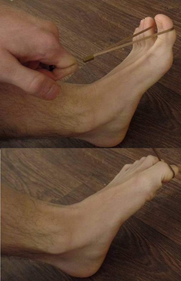 Muscler ses orteils avec un élastique