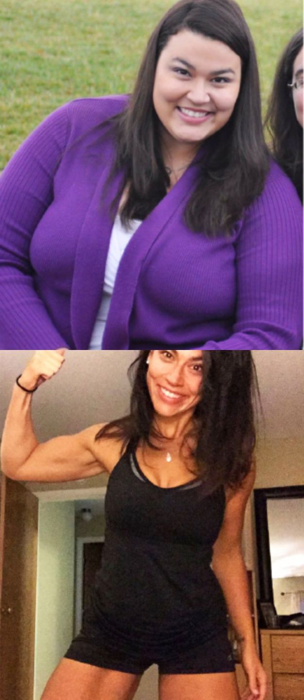 Transformation avant après d'Erica Luca qui a perdu 68 kilos de graisses en 13 moi